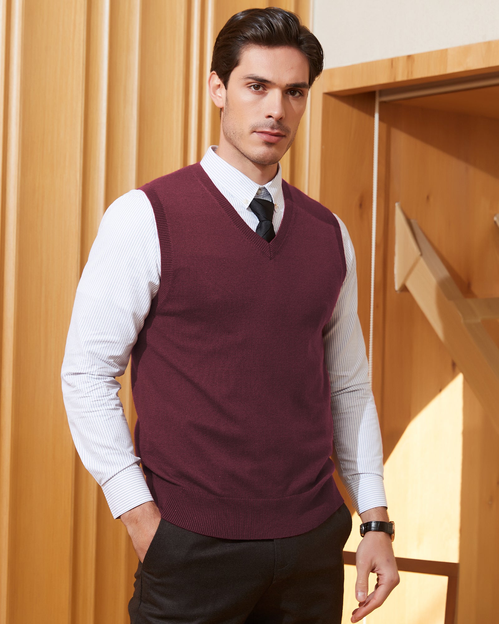 Kallspin Wool Blend Vest Pullover - Premium Men's Clothing