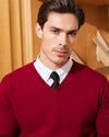 Wool Blend V-Neck Pullover Sweater