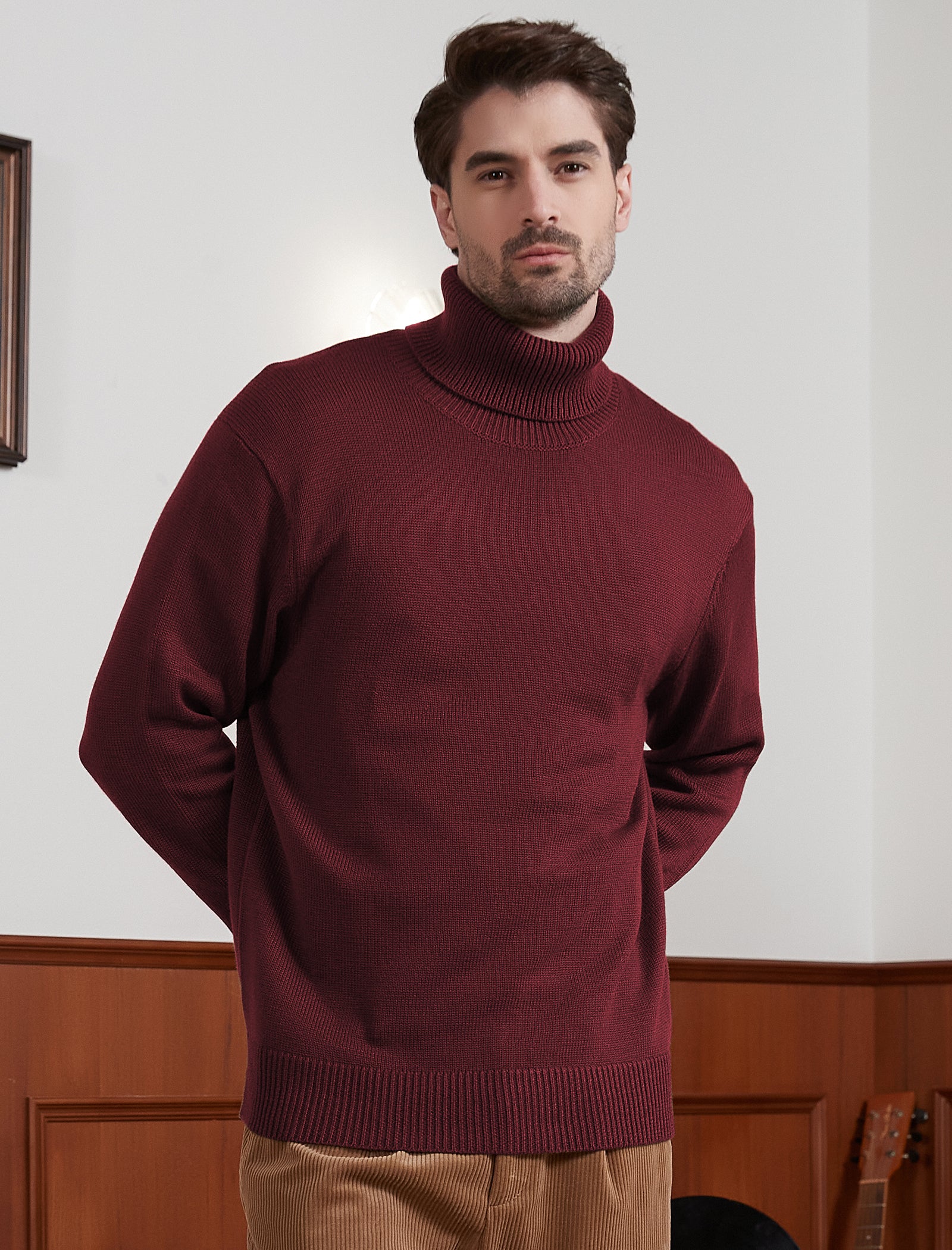 Kallspin Wool Blend Turtle Neck Pullover - Premium Men's Clothing