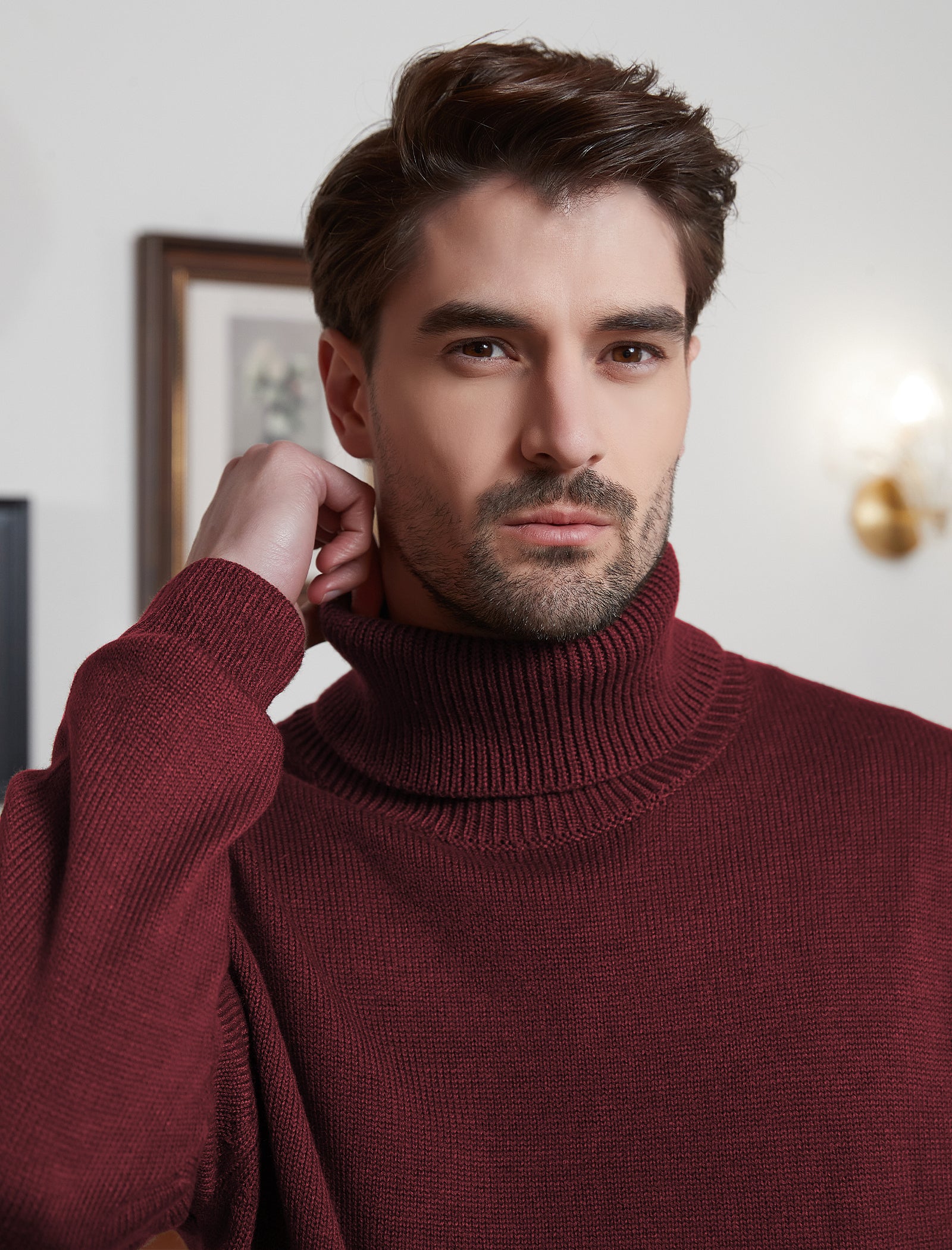 Kallspin Wool Blend Turtle Neck Pullover - Premium Men's Clothing