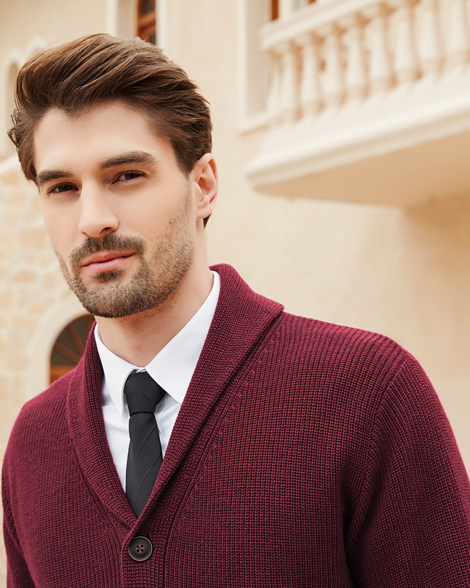 Kallspin Wool Blend Shawl-Collar Cardigan - Premium Men's Clothing