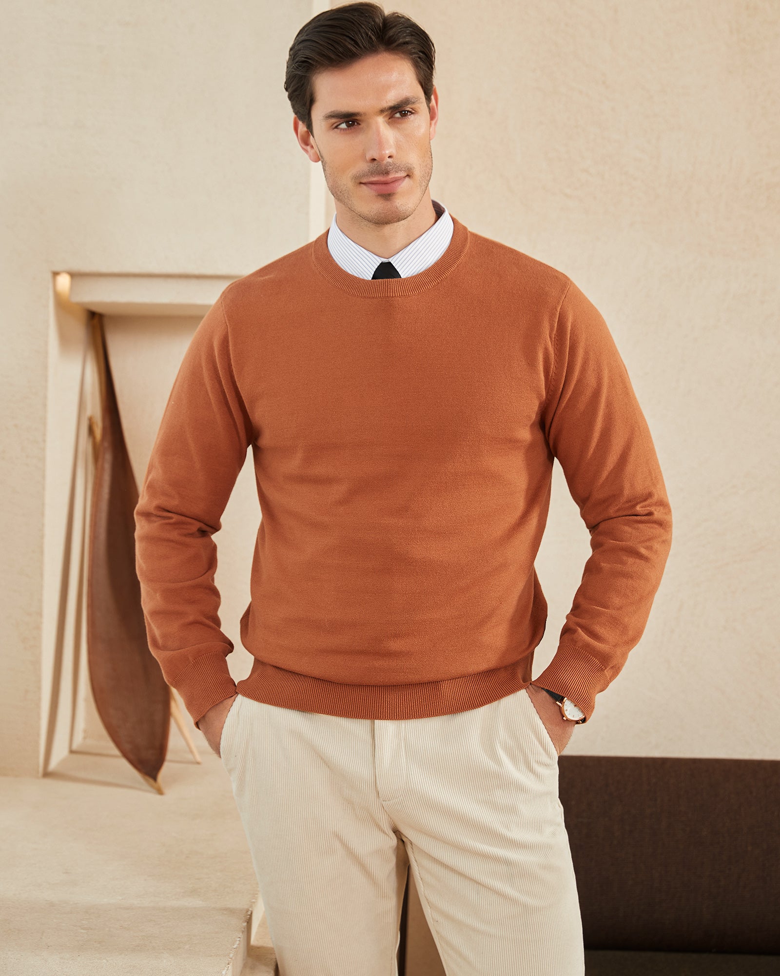 Kallspin Cotton Crewneck Pullover - Premium Men's Clothing