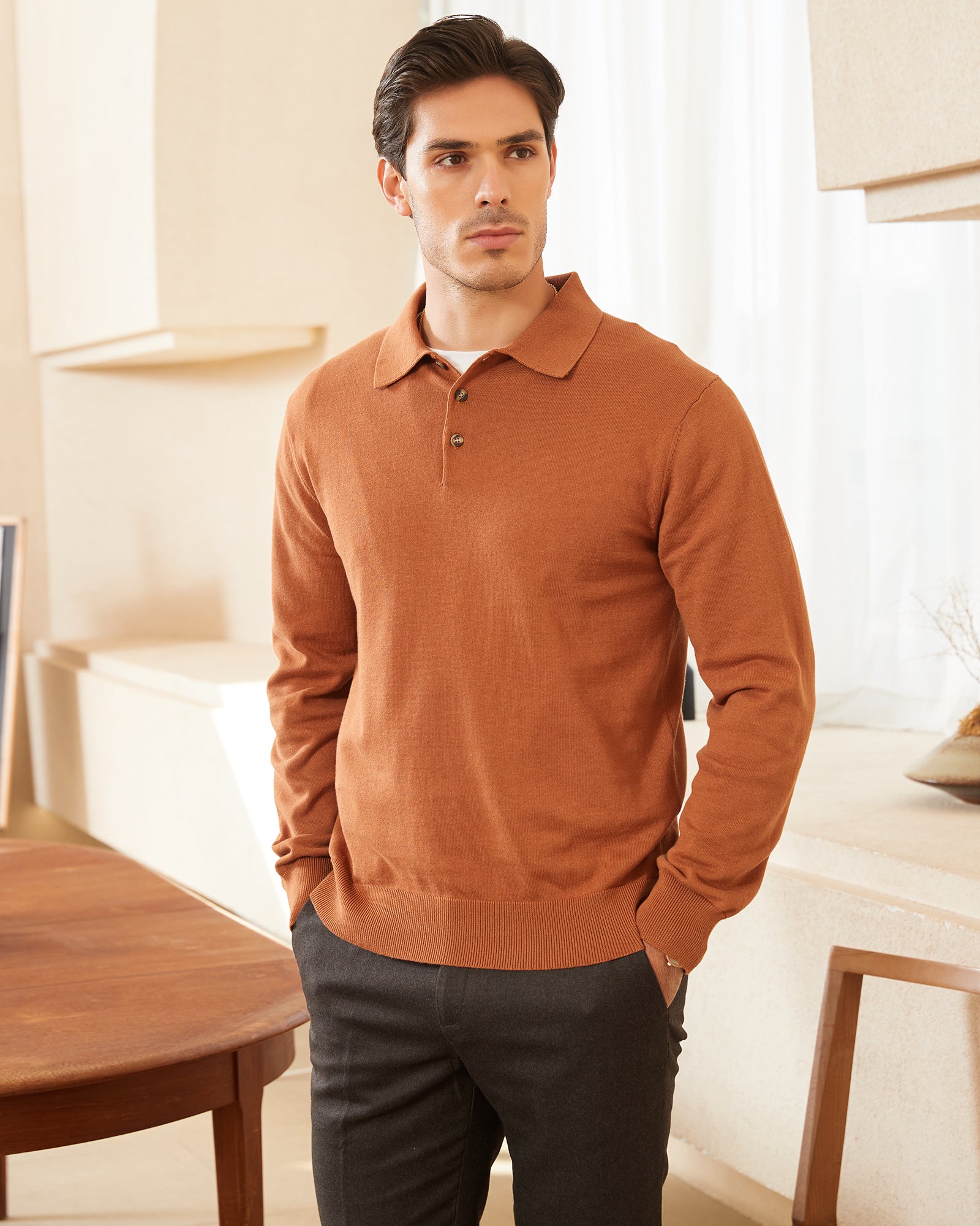 Kallspin Cotton Knitted Polo - Premium Men's Clothing