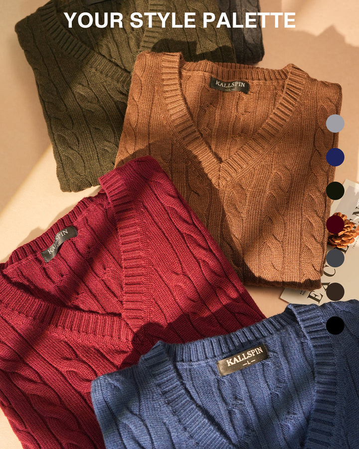 Wool Cable-Knit Midweight Pullover
