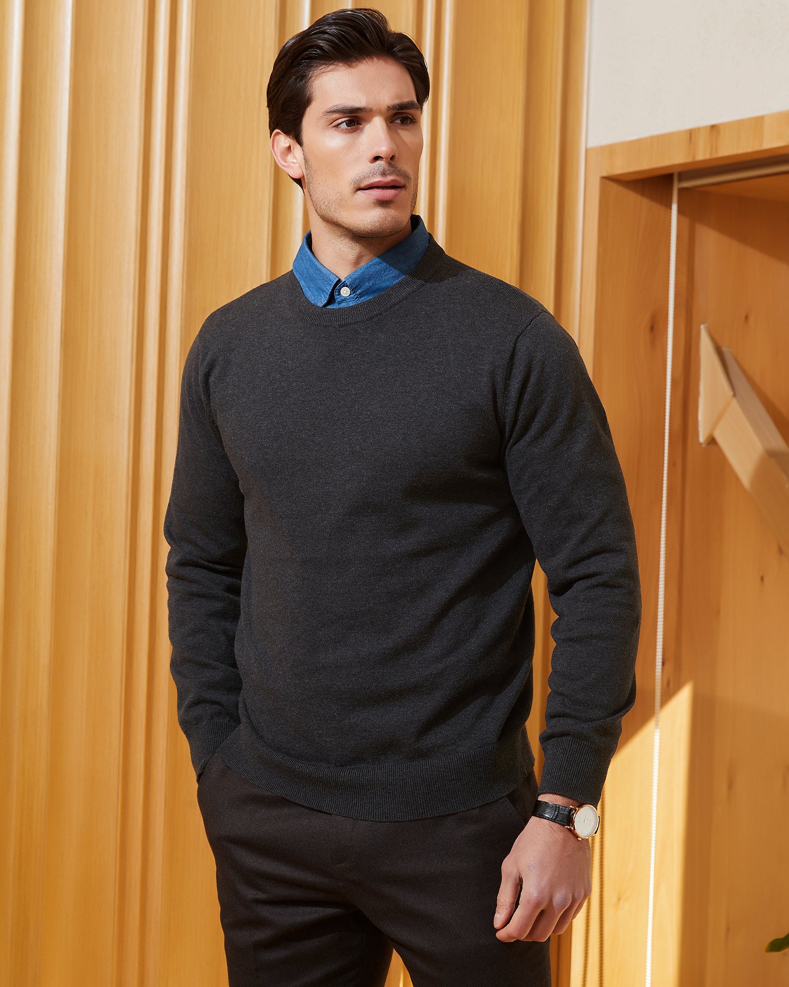 Kallspin Cotton Crewneck Pullover - Premium Men's Clothing
