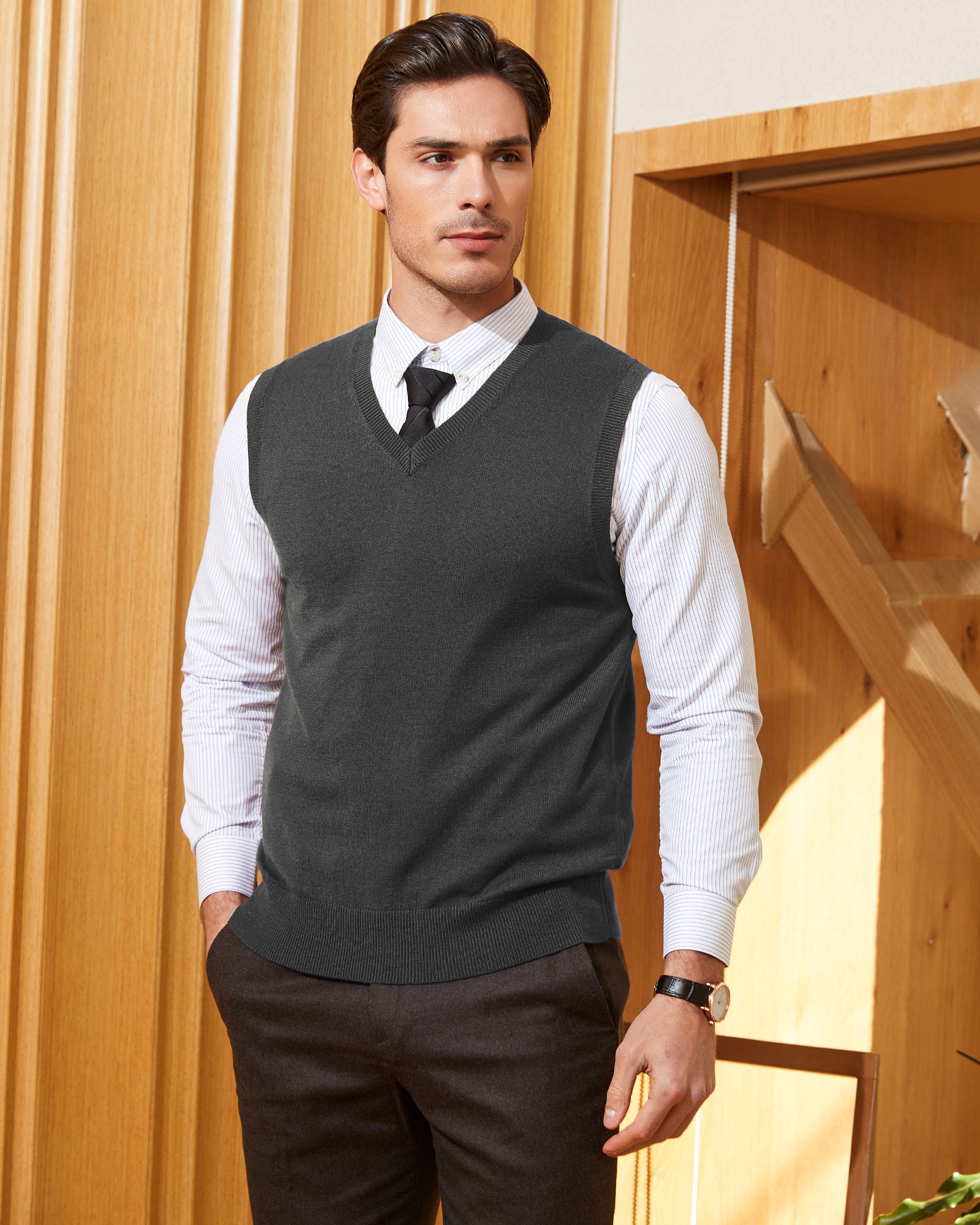 Kallspin Wool Blend Vest Pullover - Premium Men's Clothing