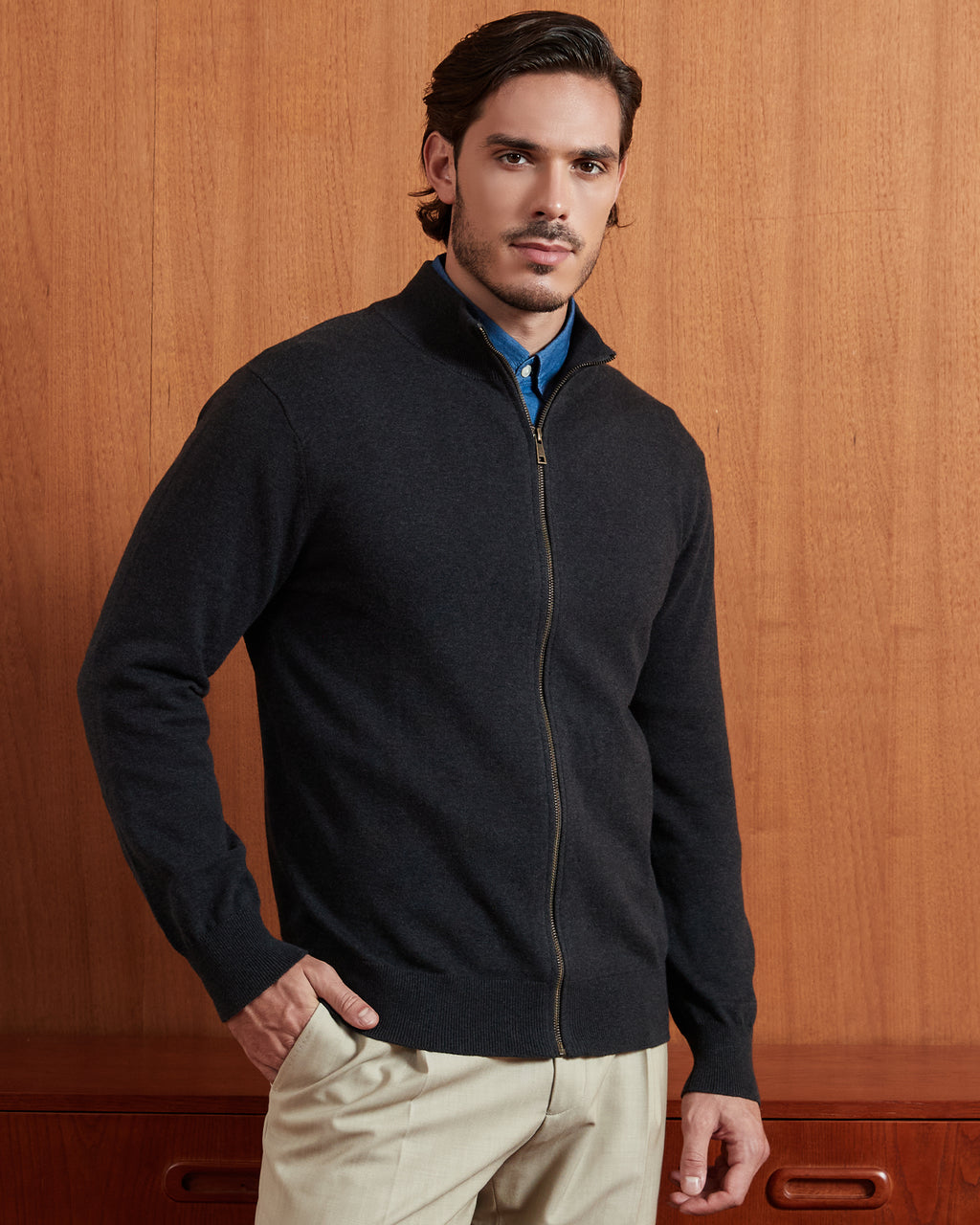 Kallspin Cotton Full-zip Cardigan - Premium Men's Clothing