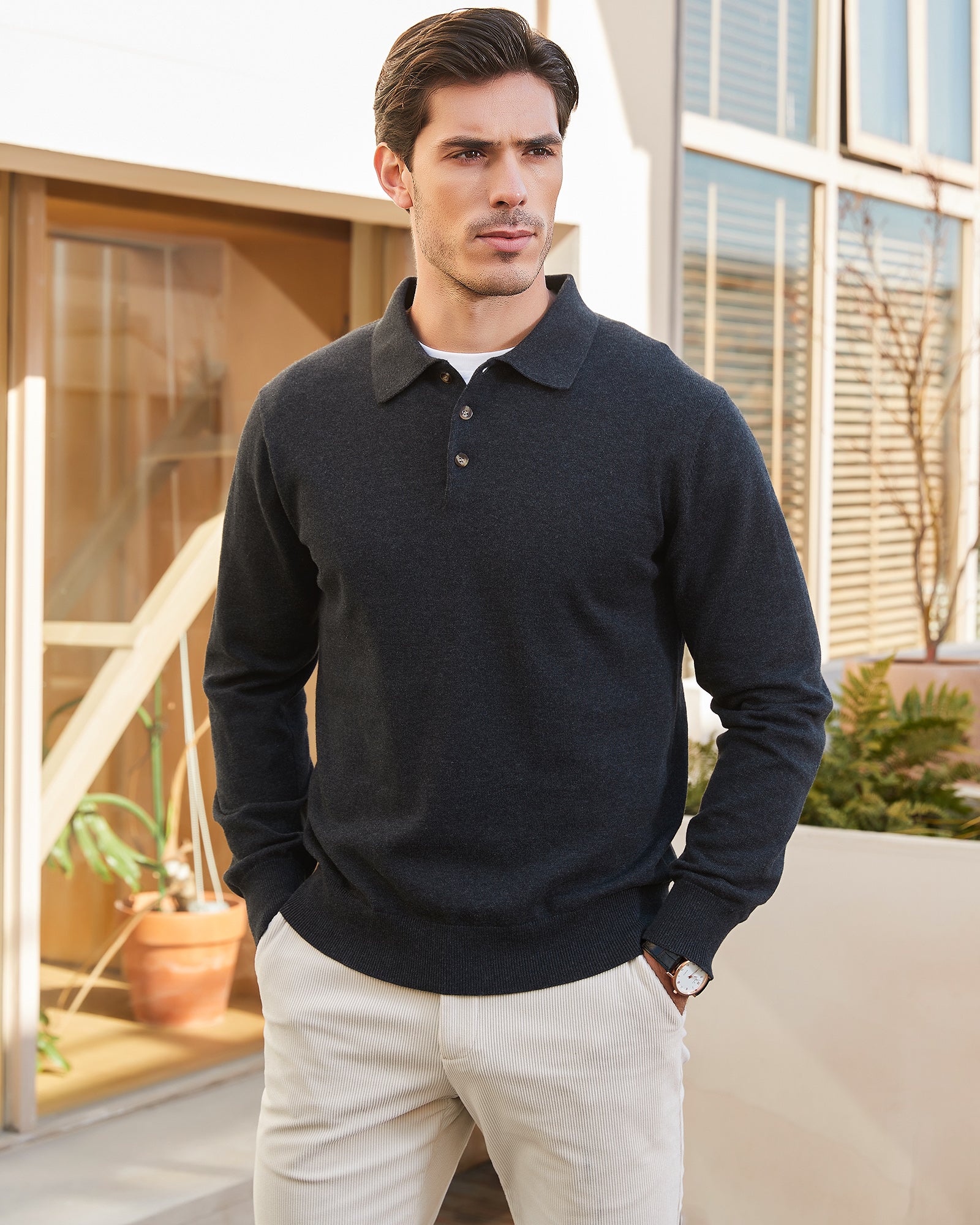 Kallspin Cotton Knitted Polo - Premium Men's Clothing