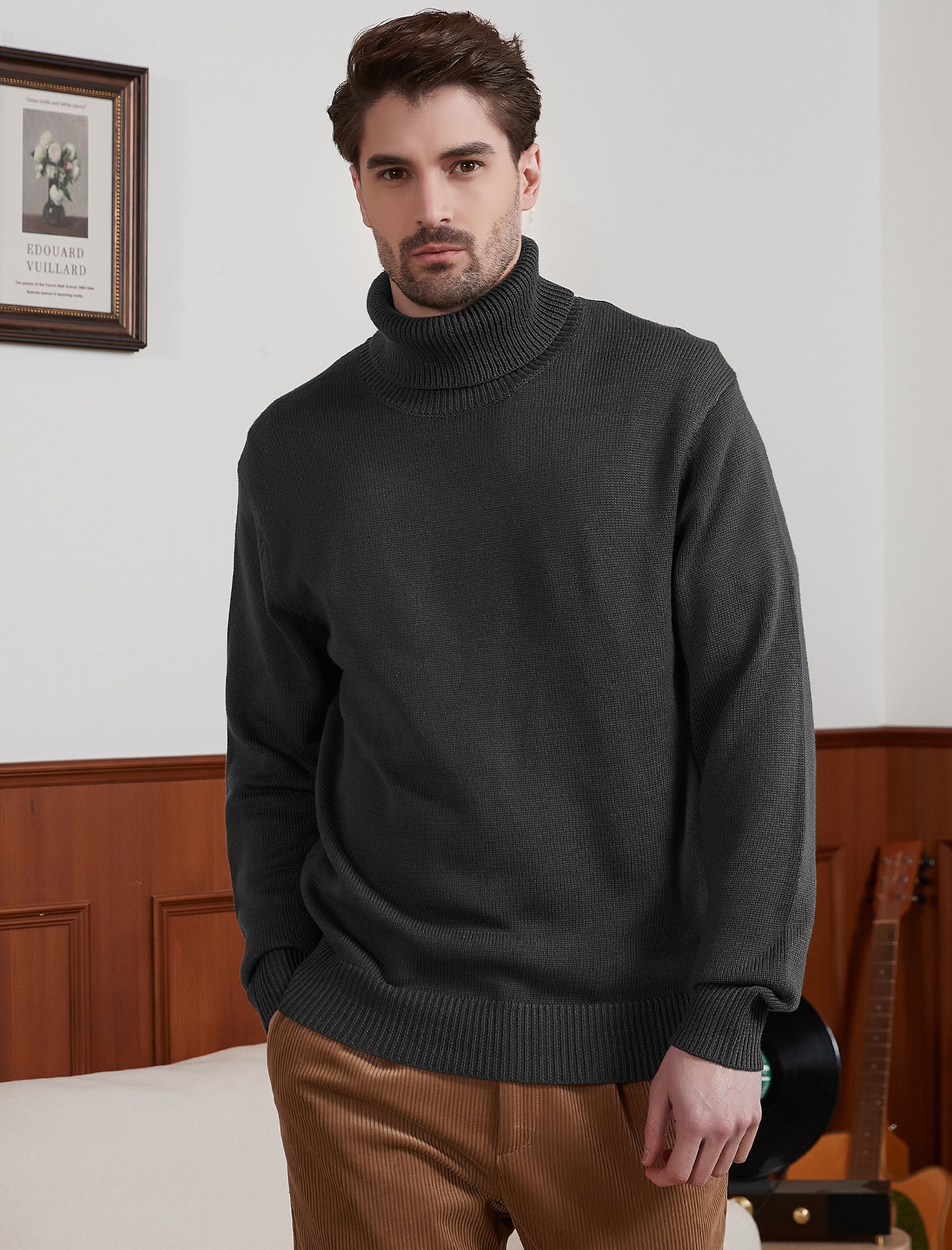 Kallspin Wool Blend Turtle Neck Pullover - Premium Men's Clothing
