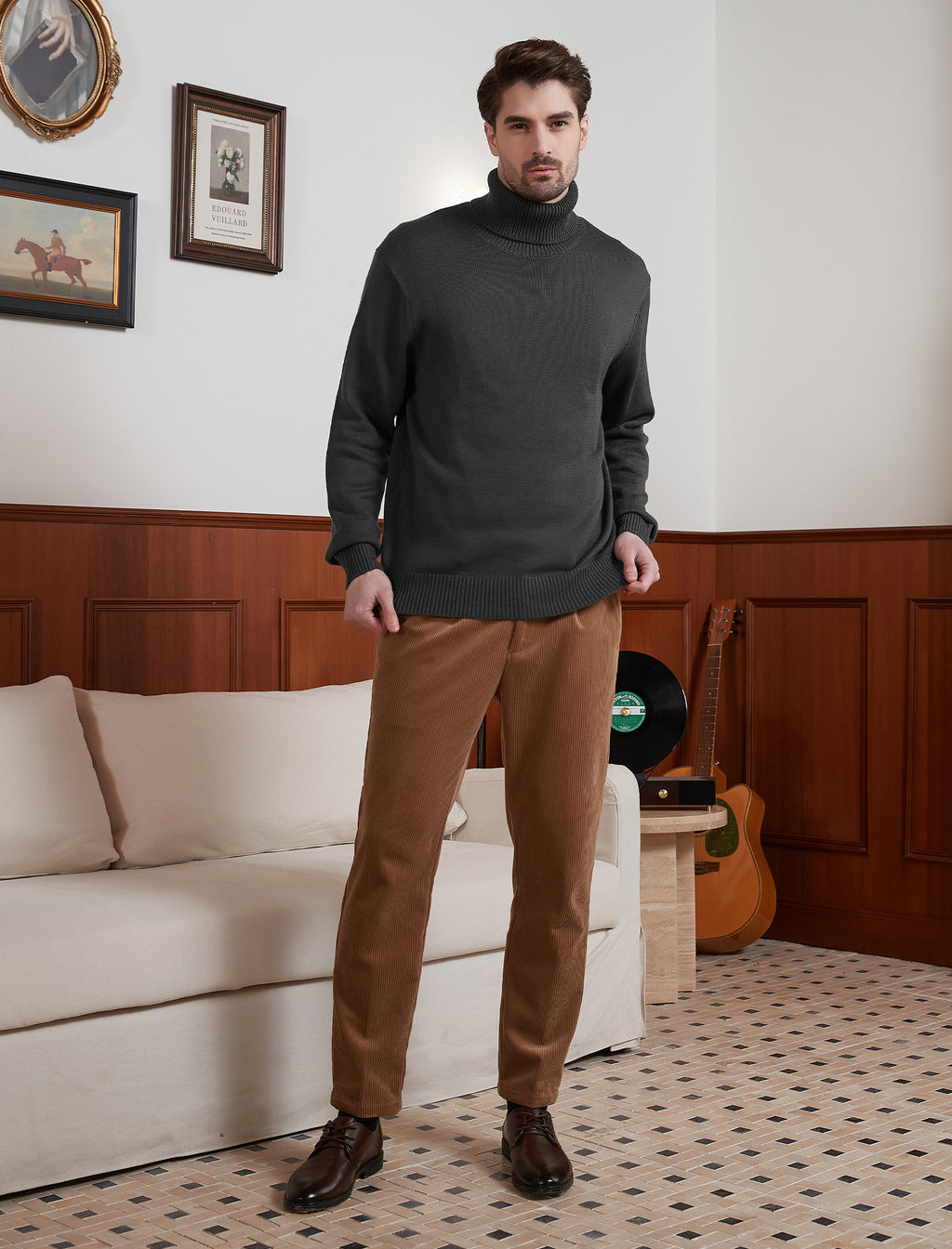 Kallspin Wool Blend Turtle Neck Pullover - Premium Men's Clothing