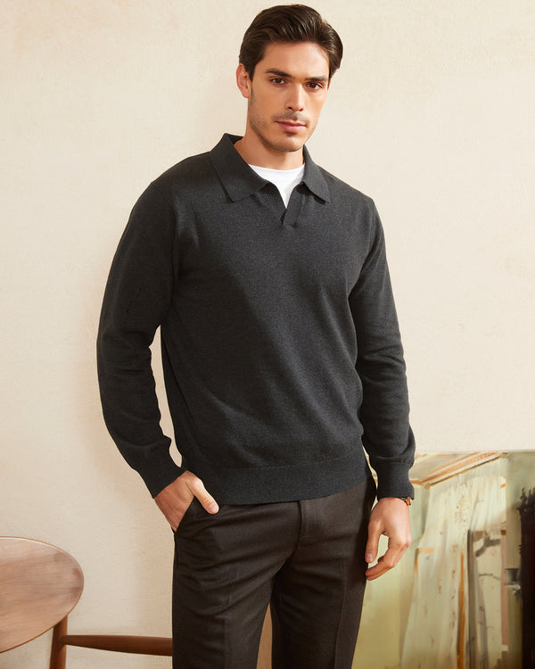 Cotton Polo Pullover