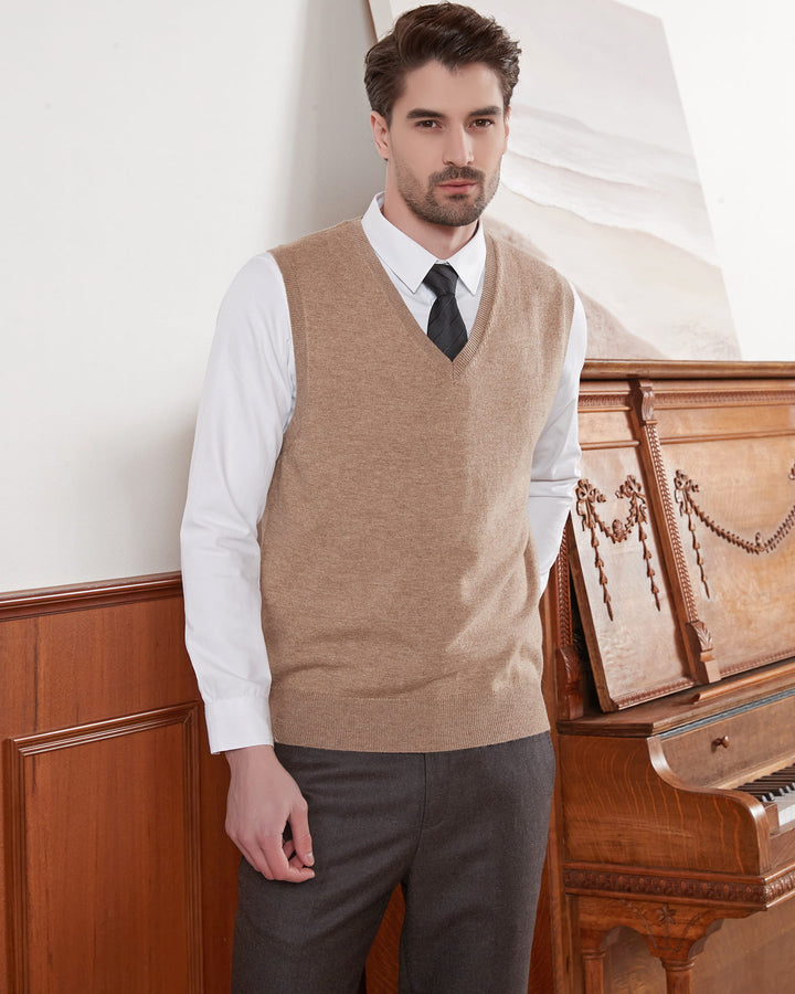 Wool Blend V-Neck Sweater Vest