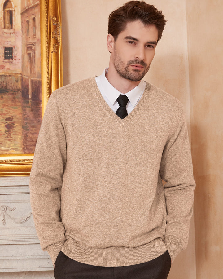 Wool Blend V-Neck Pullover