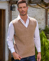 Wool Blend Cable-Knit Vest Pullover