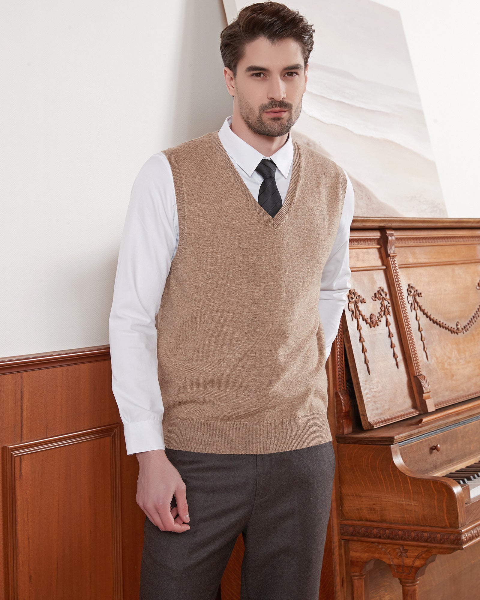 Kallspin Wool Blend Vest Pullover - Premium Men's Clothing
