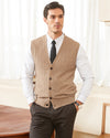 Wool Blend Cable-Knit Cardigan Vest