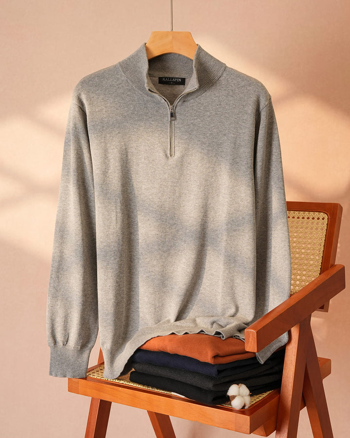 Cotton Quarter-Zip Pullover