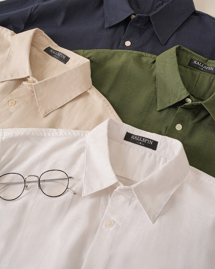 Linen Blend Short Sleeve Shirt