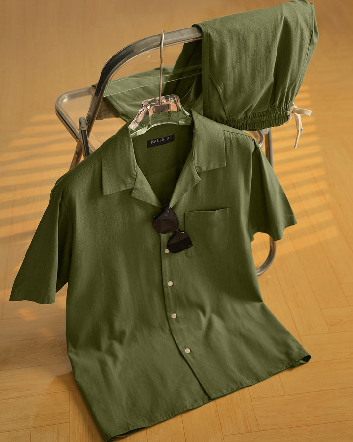 Retro Cuban-Collar Shirt