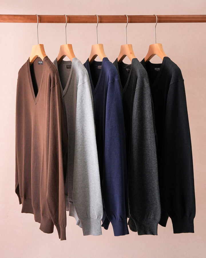 Cotton V-Neck Pullover