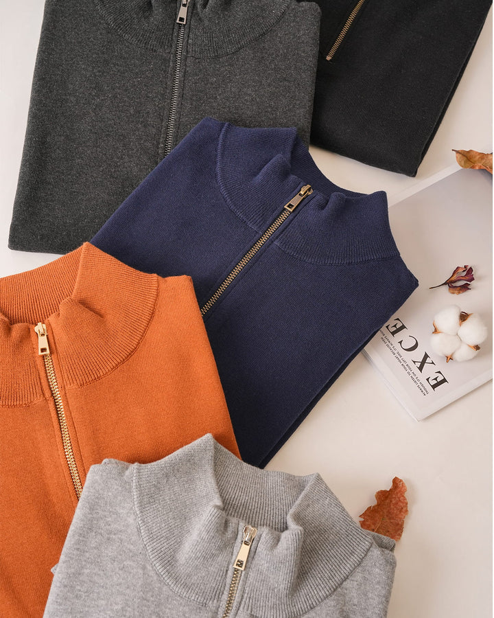 Cotton Quarter-Zip Pullover