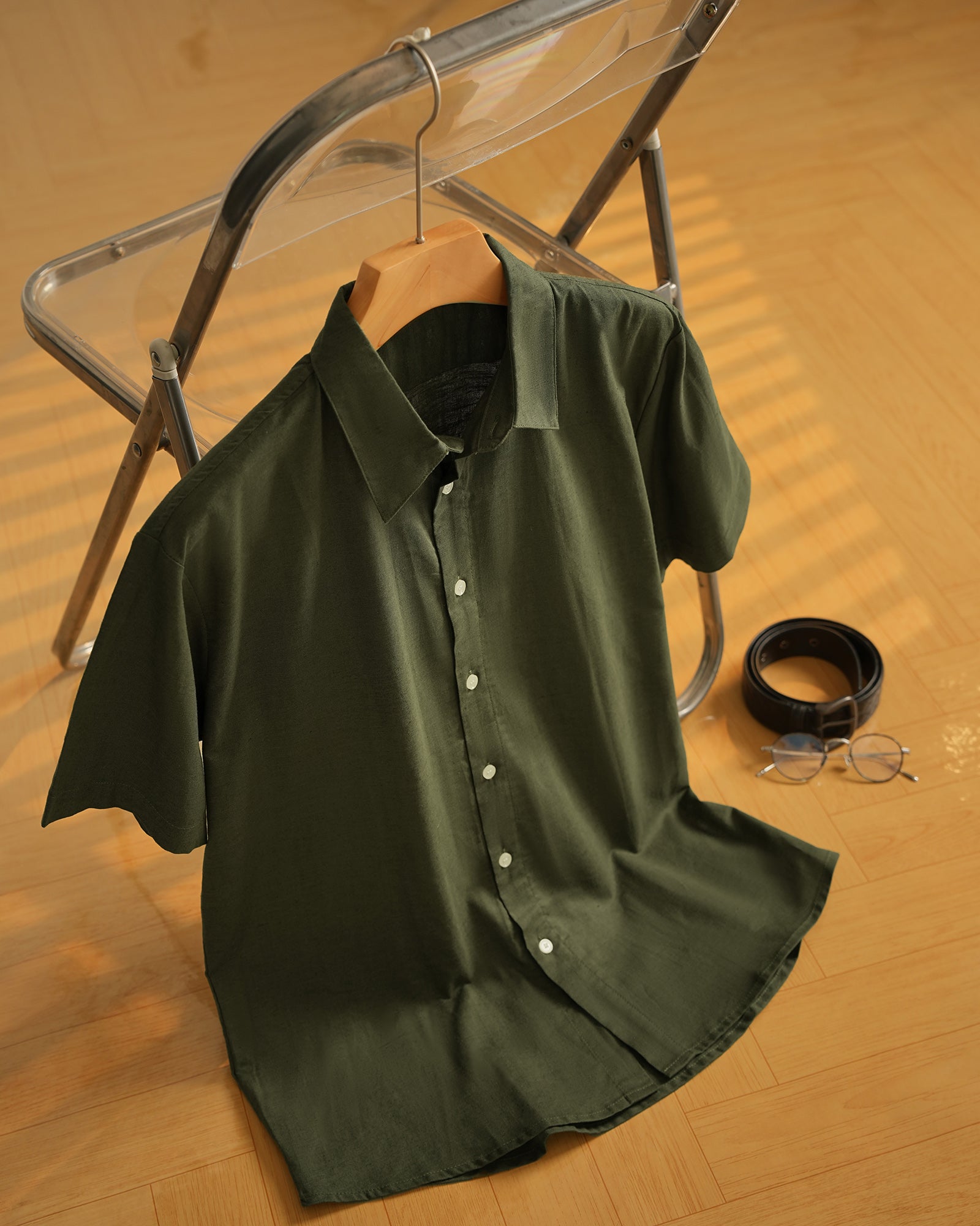 Linen Blend Short Sleeve Shirt