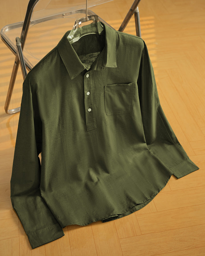 Linen Cotton Pocket Shirt