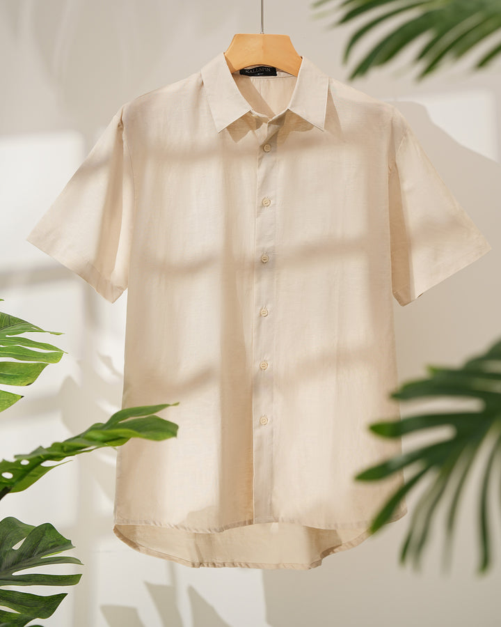 Linen Blend Short Sleeve Shirt