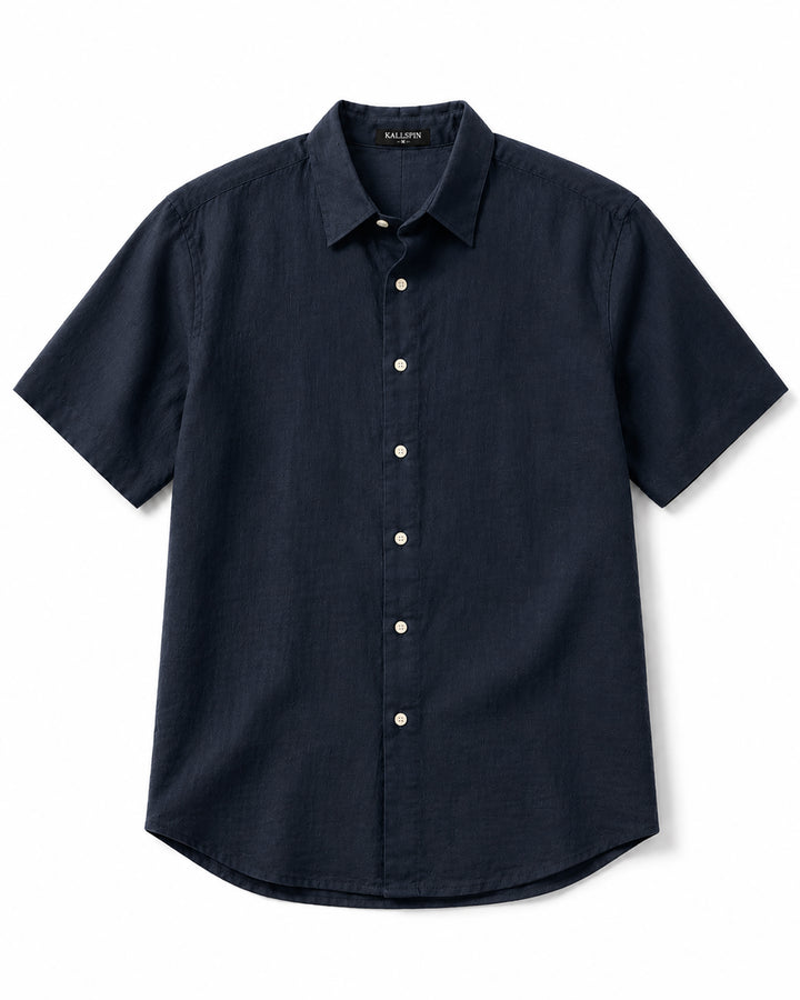 Linen Blend Short Sleeve Shirt