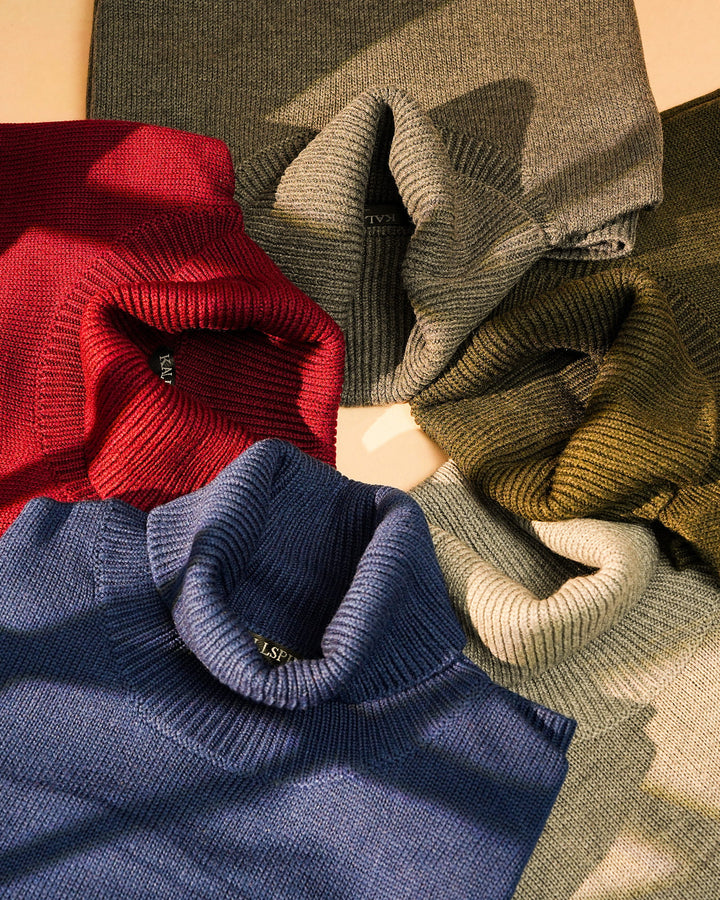 Wool Blend Turtleneck Pullover