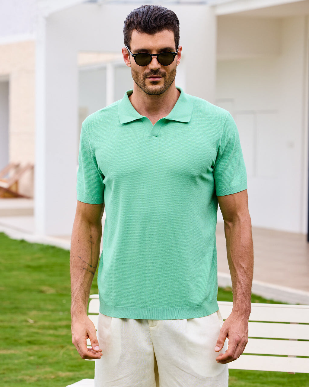 Kallspin Breathable Textured Polo - Premium Men's Clothing