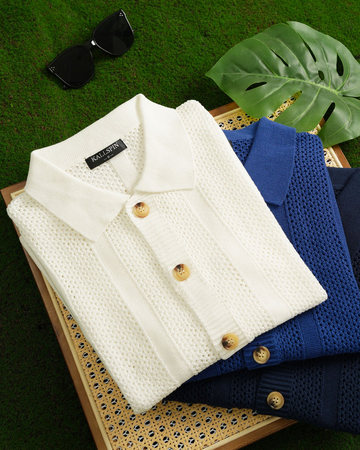 Cotton Button-Down Knit Shirt