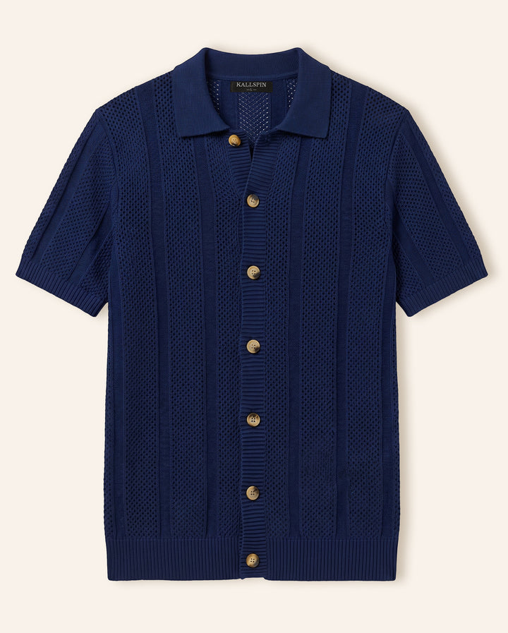 Cotton Button-Down Knit Shirt