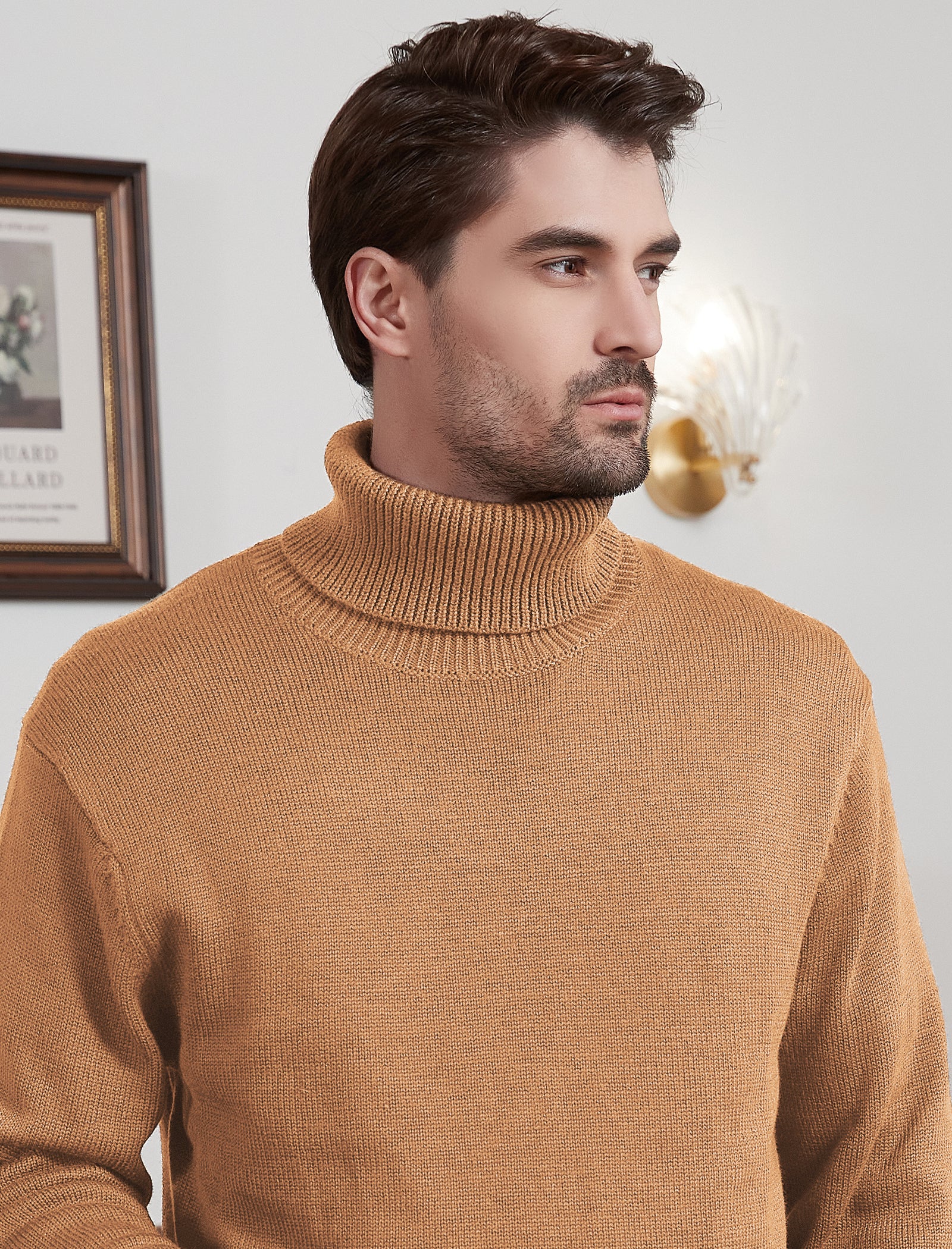 Kallspin Wool Blend Turtle Neck Pullover - Premium Men's Clothing