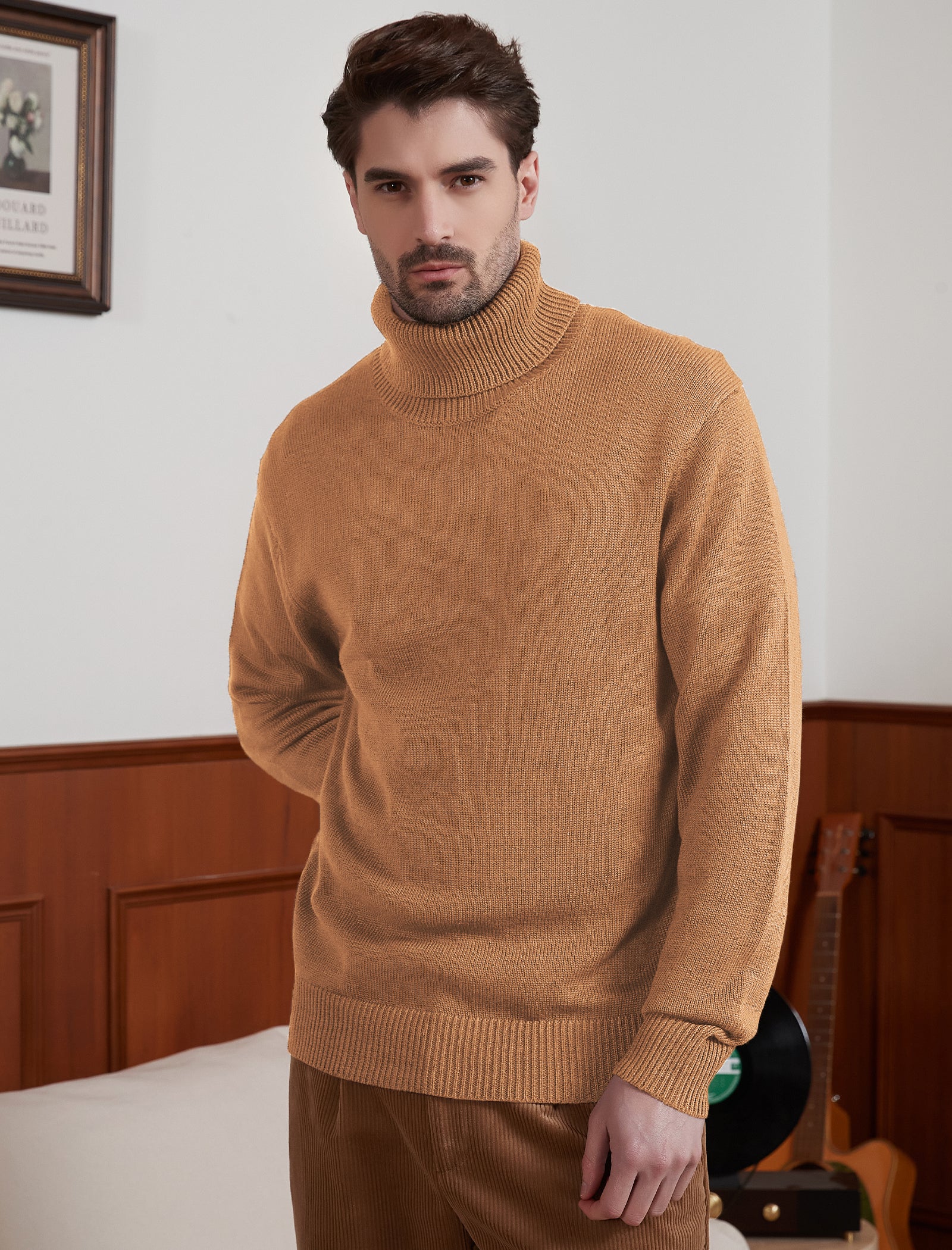 Kallspin Wool Blend Turtle Neck Pullover - Premium Men's Clothing