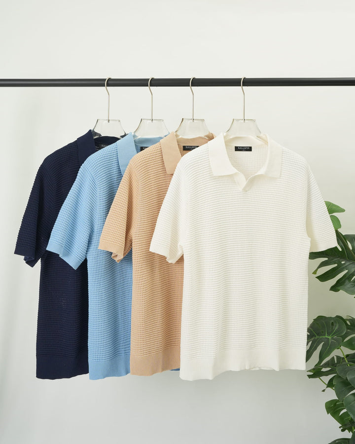 Textured Knitted Polo