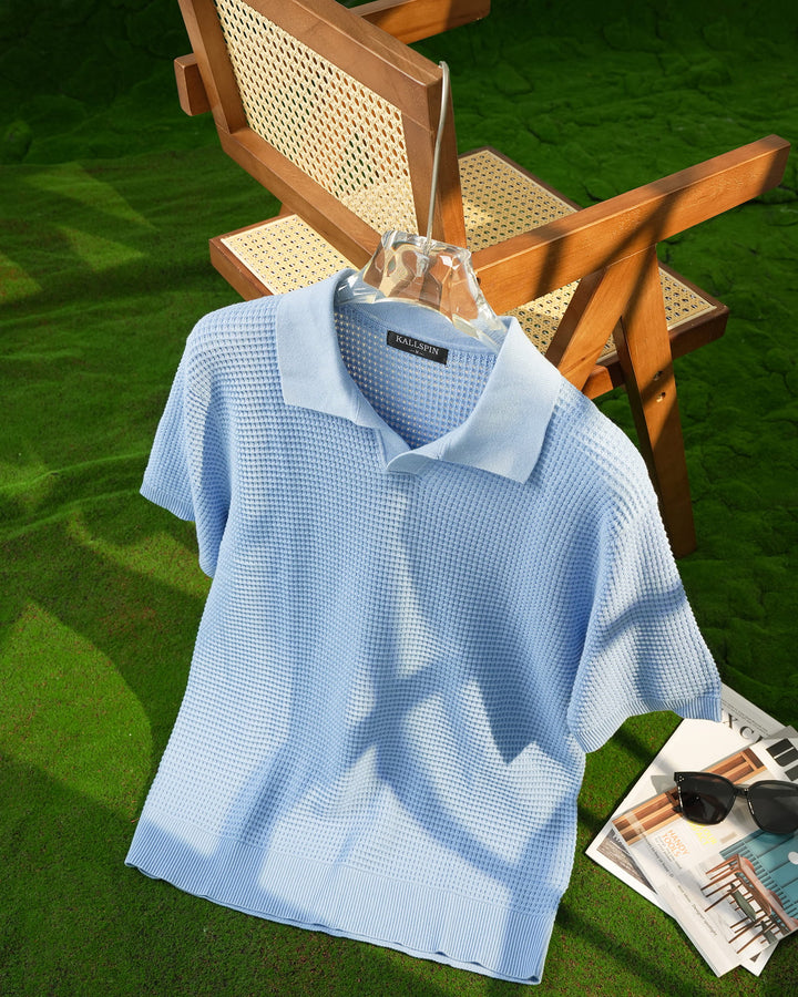 Textured Knitted Polo