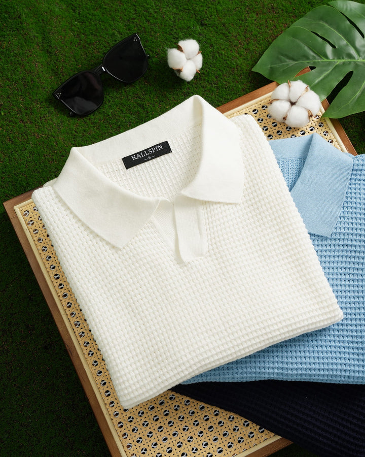 Textured Knitted Polo