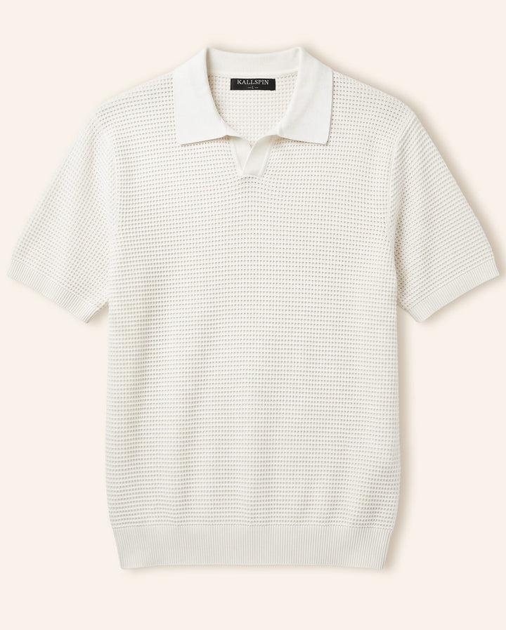 Textured Knitted Polo