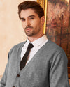 Wool Blend V Neck Cardigan