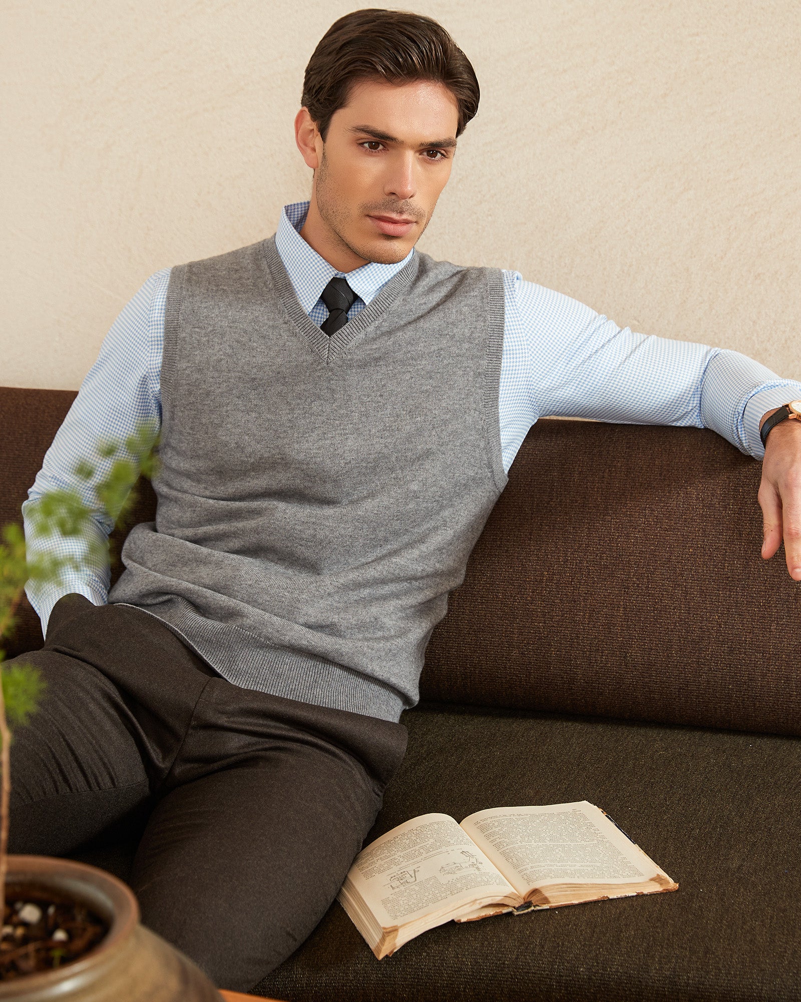 Kallspin Wool Blend Vest Pullover - Premium Men's Clothing