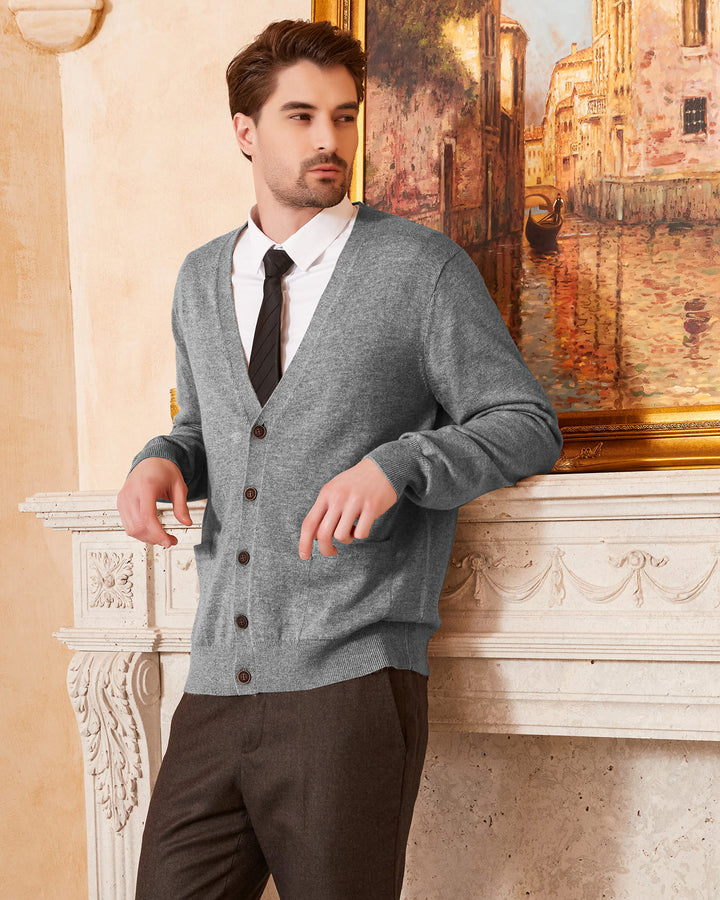 Wool Blend V-Neck Cardigan