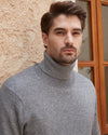 Wool Blend Lightweight Turtleneck Pullover