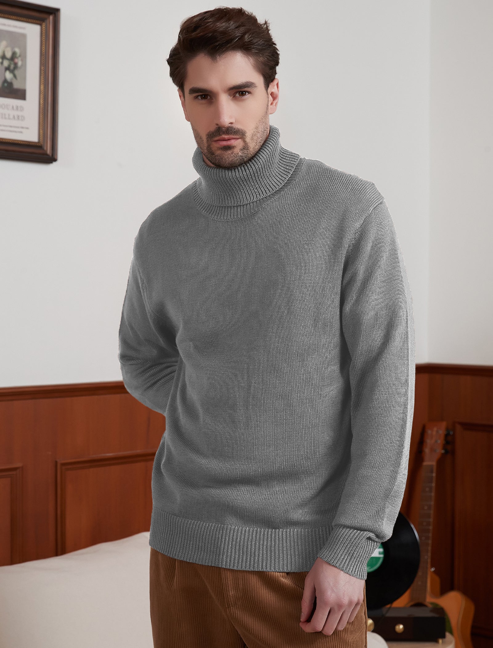 Kallspin Wool Blend Turtle Neck Pullover - Premium Men's Clothing
