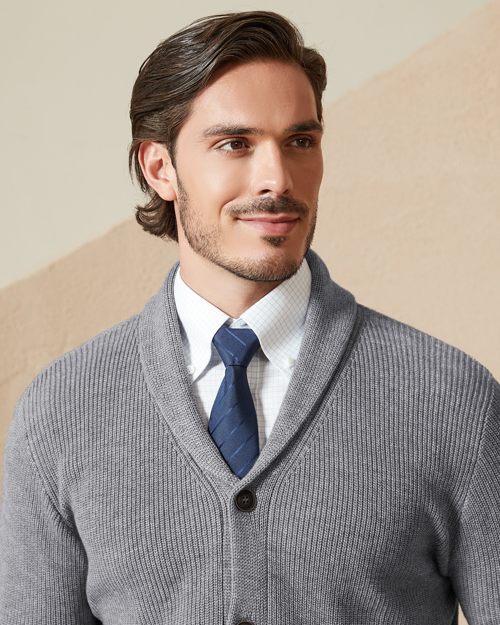 Kallspin Wool Blend Shawl-Collar Cardigan - Premium Men's Clothing