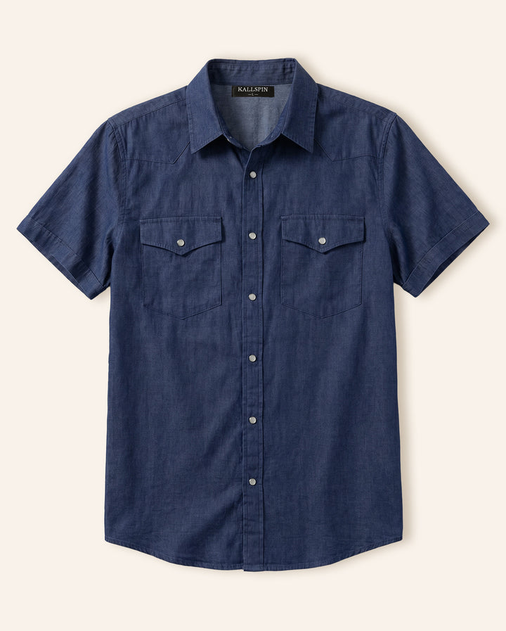 Linen Short Sleeve Western Shirt