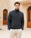 Wool Blend Cable-Knit Turtleneck Pullover