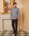 Wool Blend Cable-Knit Turtleneck Pullover