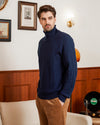 Wool Blend Cable-Knit Turtleneck Pullover