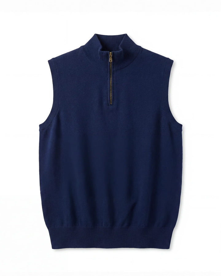 Cotton Quarter-Zip Vest